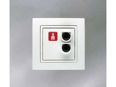 Ổ cắm kết nối với 2 công tắc cuộc gọi kéo dài, gắn tường - 70017160